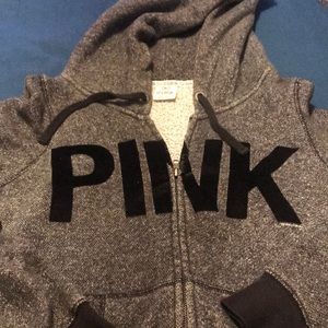 Pink zip up sweater